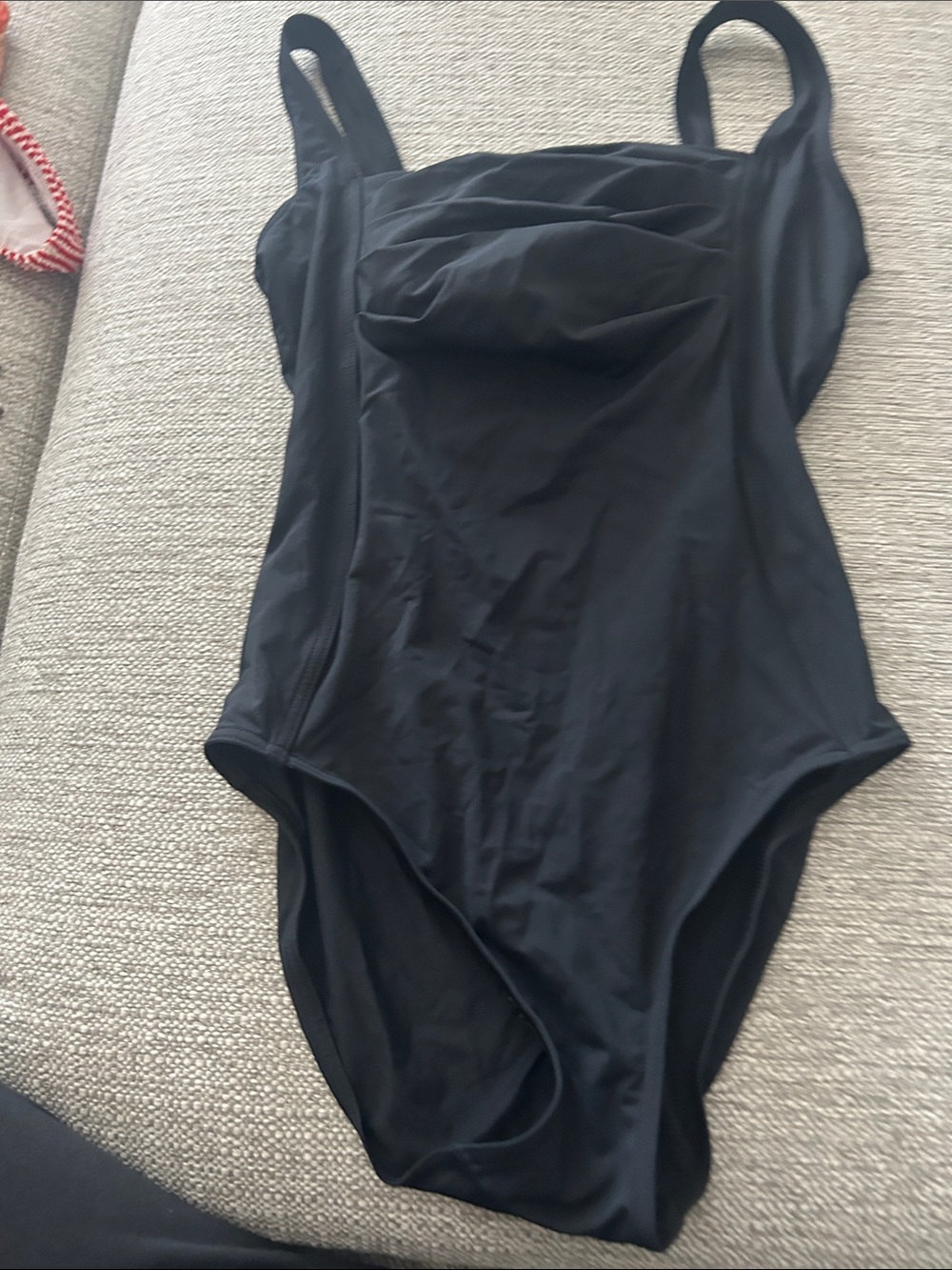 Calvin Klein Black Women's One-Piece Swim Bodysuit with Supportive Straps